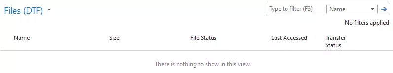 'Files (DTF)' page for DTF Interface