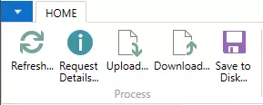 'HOME > Process' pane on 'Files (DTF)' page